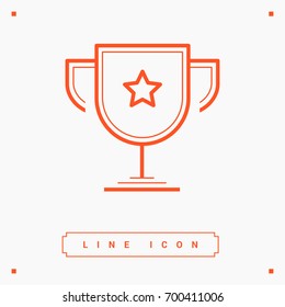 champions cup winner line vector icon