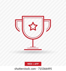 champions cup winner line vector icon