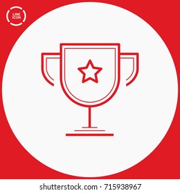 champions cup winner line vector icon