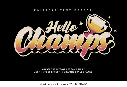 Champions editable text effect template