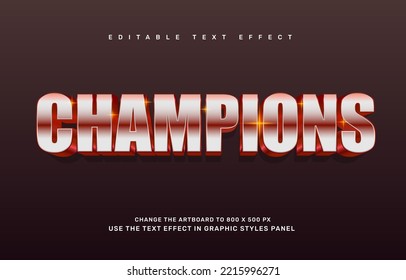 Champions editable text effect template