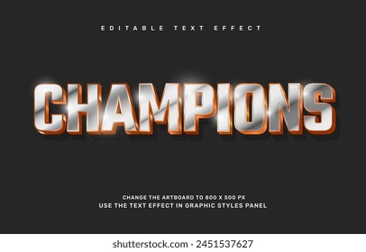 La Plantilla de efectos de texto editable champions