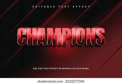 Champions editable text effect template
