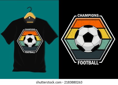 Champions Football Retro Vintage T Shirt Design