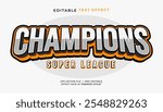 Champions league 3d editable text effect sport template