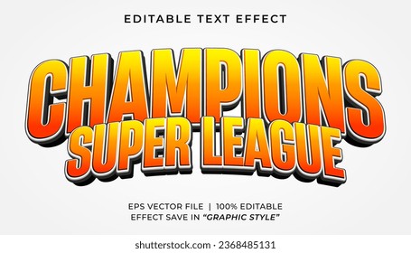 Champions League 3D editable text effect template