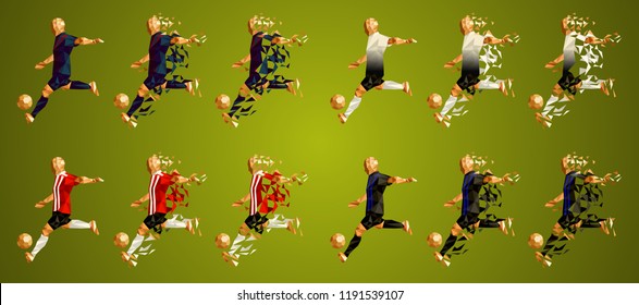 Champion's league group B, Football, Soccer players colorful uniforms, 4 teams, vector illustration, set 7/8, Barcelona, Tottenham, PSV, Inter