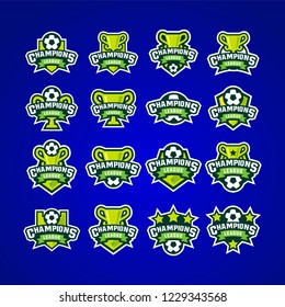 Champions league sport logo emblem graphic vector