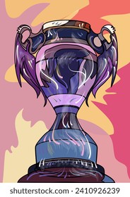 champions league trophy abstract vector illustration