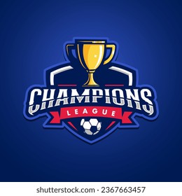 Champions league with trophy for soccer 