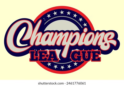 Champions League. Vector color template for sports badge design.