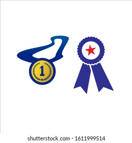 champions medal icon design champion logo design vector