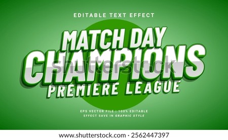Champions premiere league 3d editable text effect sports style