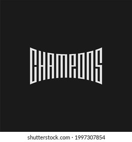 Champions simple wordmark designs. to print on t-shirts and stickers. Simple typography design.