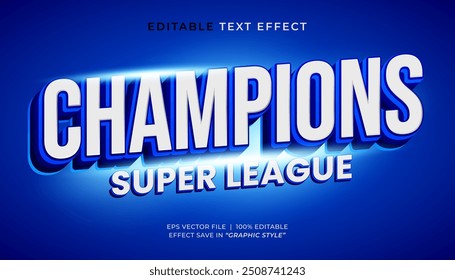 Estilo de efeito de texto editável do esporte dos campeões