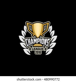 Champions sports league logo,emblem,  icon, vector, background, badge