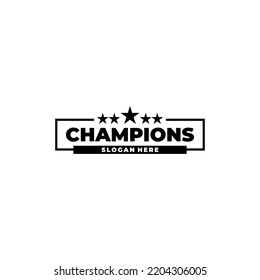 Champions sports logo emblem badge graphic typography