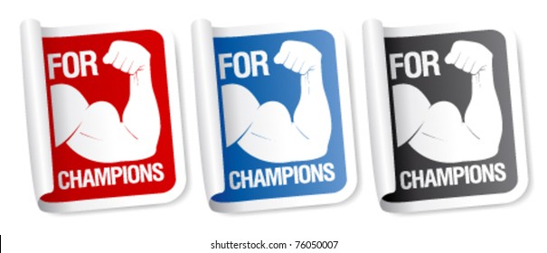 Colección de pegatinas para campeones.