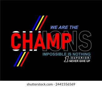 champions t shirt design vector, Varsity T shirt Designs, Slogan T shirt Design 