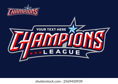 Champions Text Typography vector stock, For The Winner, Championships, League And Others