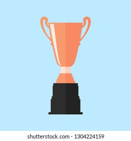 Champions trophy cup flat icon vector illustration