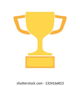 Champions trophy cup flat style icon vector illustration. Eps 10