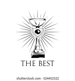 Champions trophy cup vector. Award Symbol Vector Illustration Isolated On White Background