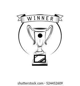 Champions trophy cup vector. Award Symbol Vector Illustration Isolated On White Background