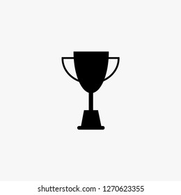 Champions trophy icon vector illustration. First place award sign on white background