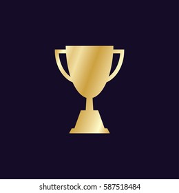 Champions trophy icon vector illustration. First place award sign. Victory symbol. 