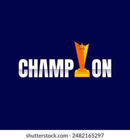 Champions trophy logo. Badge for tournament, championship, and competition.