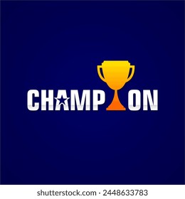 Champions trophy logo modern style. Badge for tournament, championship, and competition.