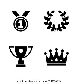 Champions trophy. Simple Related Vector Icons Set for Video, Mobile Apps, Web Sites, Print Projects and Your Design. Black Flat Illustration on White Background.