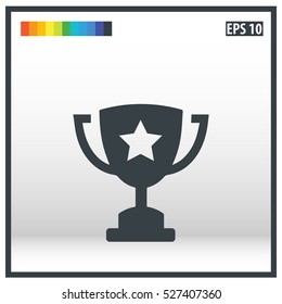 Champions trophy vector icon. Winner cup icon. First place award sign. Victory achievement symbol.
