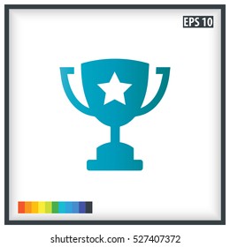 Champions trophy vector icon. Winner cup icon. First place award sign. Victory achievement symbol.