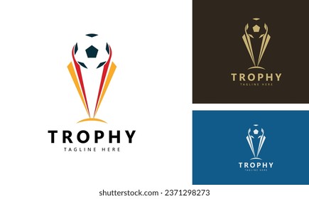 Champions trophy for winner award logo design inspiration 