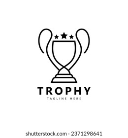 Champions trophy for winner award logo design inspiration 