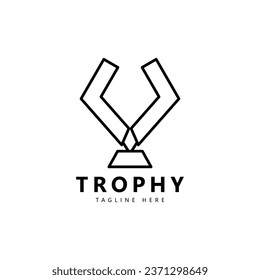 Champions trophy for winner award logo design inspiration 