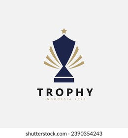 Champions trophy for winner award logo design inspiration