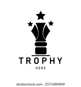 Champions trophy for winner award logo design inspiration