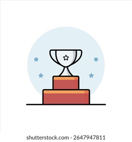 Champions Trophy Winning Success Achievement Award Illustration