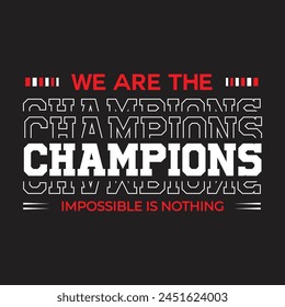  Champions typography design vector for print t shirt