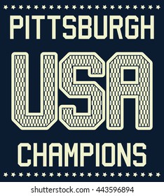 Champions varsity sport typography, t-shirt graphics, vectors