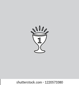 Champions vector iconicon isolated on gray background