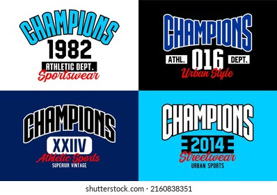 Champions vintage typography design for t shirt