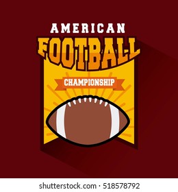 championship american football ball. colorful design. vector illustration