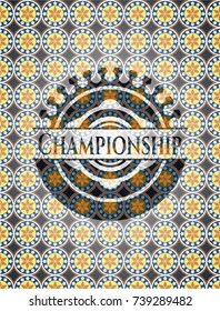 Championship arabesque style badge. arabic decoration.