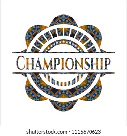 Championship arabesque style emblem. arabic decoration.