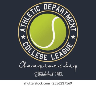 Championship Athletic Department College League typography slogan with college varsity print for graphic tee t-shirt or sweatshirt.