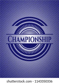 Championship badge with jean texture
